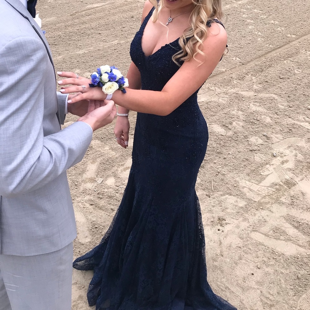 navy blue, perfect for prom or any dance!